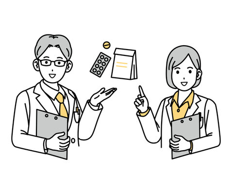 薬剤師が服薬指導をしているイラスト🎨 フリー素材 看護roo! カンゴルー