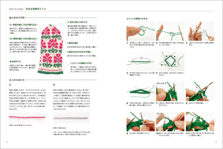 かぎ編みレシピ初心者さんのための簡単ミトンの編み方海と糸