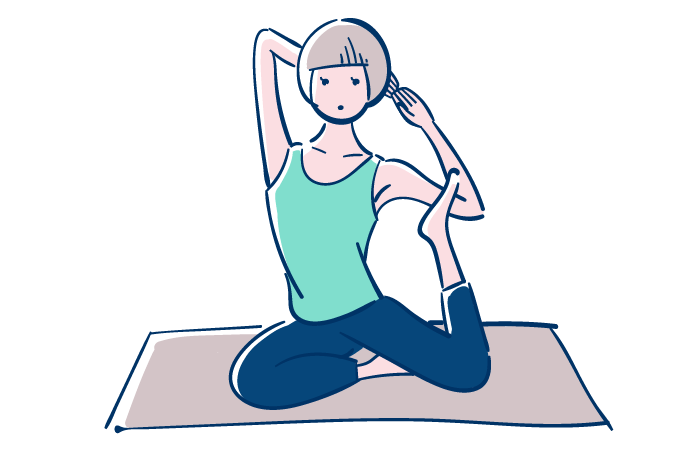 ヨガ：鳩のポーズをする女性のフリーイラスト素材おしゃれでかわいいフリーイラスト素材 イラストナビ