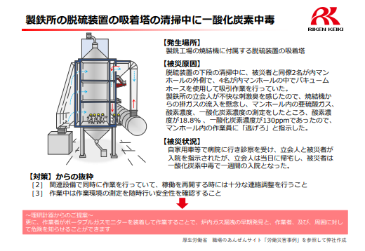 災害・事故事例ガス検知器 ガス警報器 理研計器株式会社