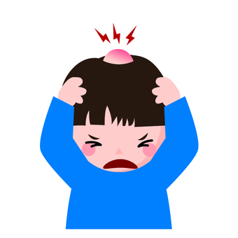 たんこぶが出来ている女の子のイラスト - イラストの里