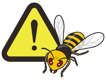 ハチに関する注意の貼り紙 パワーポイントフリー素材、無料素材のDigipot