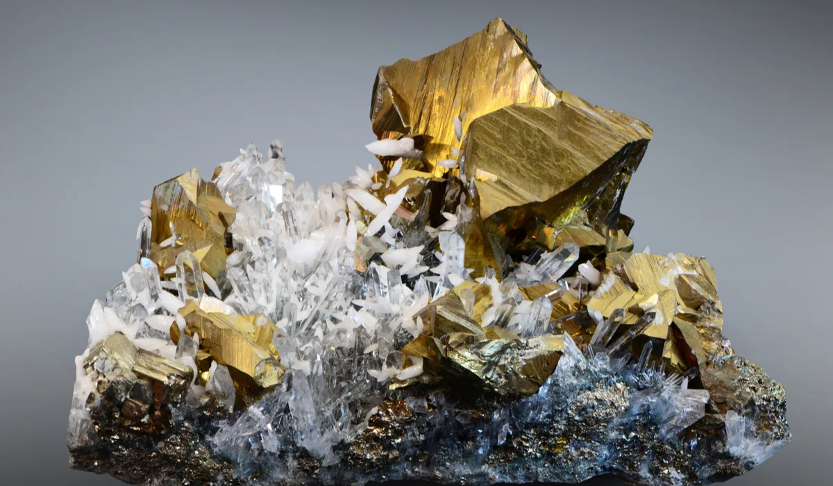 国産天然石 ☆激レア！4種共生原石☆がレーナ・スファレライト・パイライト・アルセノパイライト☆1点物☆4種共生原石☆ 岐阜県六厩鉱山産