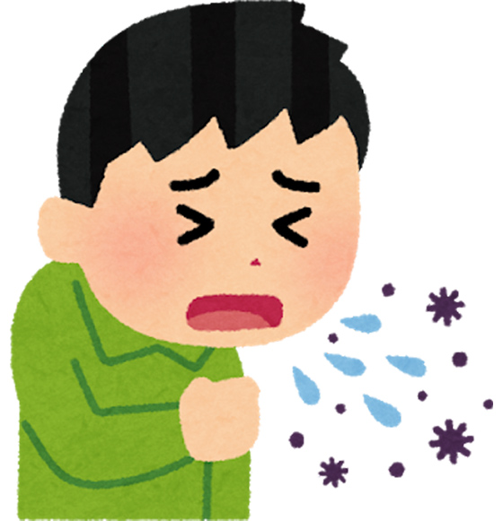 咳エチケット悪い事例せきやくしゃみを手でおさえるのフリーイラストフリーイラスト・クラシック フリクラ