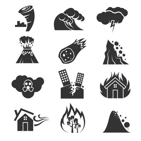 地震津波アイコン白い背景に分離された Web デザインのための地震津波ベクトル アイコンのシンプルなイラストPremiumベクトル素材