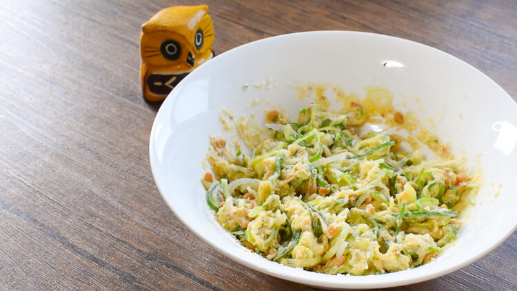 粉少なめ簡単！キャベツ＆納豆のお好み焼き❤