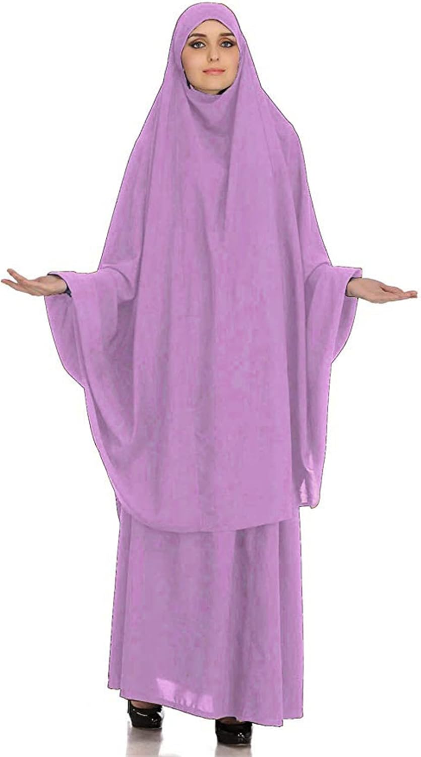 イードフード付きイスラム教徒の女性ヒジャーブドレス祈りの祈りの衣服ロングキマートルコムスルマンジルバブアバヤラマダンガウンアバヤイスAmazon.co.jp: イードフード付きイスラム教徒の女性ヒジャーブドレス祈り衣服セットロングキマースカート2ピース ジルバブ