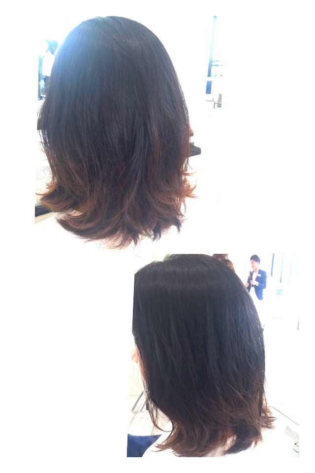 伸ばしかけの方に 白髪ぼかし ハイライト 切りっぱなしボブ：L183869532シークエンス外苑前 SEAQUENCE のヘアスタイルホットペッパービューティ