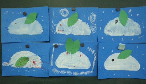 うさぎ組さんの雪うさぎ製作♪ニチイキッズ天理別所保育園ニチイキッズ