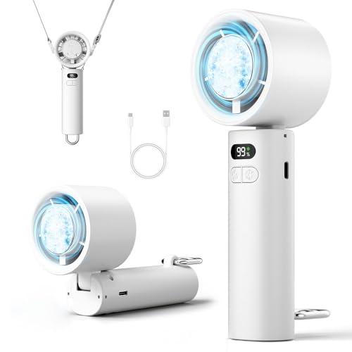 携帯扇風機2025年最新超高速、冷たい風が出るハンディファン携帯扇風機 ハンディー扇風機 最長21時間連続稼働 3500mAh 高速充電ミニ?力 小型 静音 おしゃれ USB-C充電式 持ち運び便利 節電対策 暑さ対策グッズ 熱中症対策 屋外 オフィス ギフト 人気 Amazon