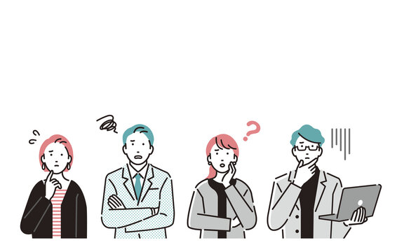 悩む男性のフリーイラスト素材おしゃれでかわいいフリーイラスト素材 イラストナビ