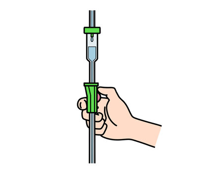 Vetor 手書き線画カラーイラスト 入院 点滴 女性 do StockAdobe Stock