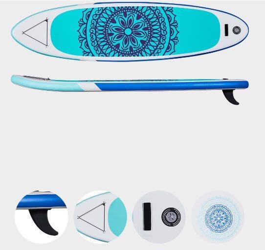 初心者 釣り 長323cm ヨガ 幅81cm サーフィン 厚15cm 滑り止め 安定性 耐荷重量159kg 超軽量 SUPアクセサリー SUPセットカヤックパドル SUPボード フィン サップ スタンドアップパドルボード ポンプ インフレータブル 収納バッグ Bifanuo サップボードインフレータブル