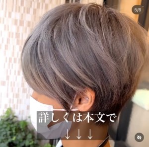 白髪が多いのでシルバーカラーにしたら目立ちにくくなるんじゃない？とお問い合わせからのご来店 みえさん の髪