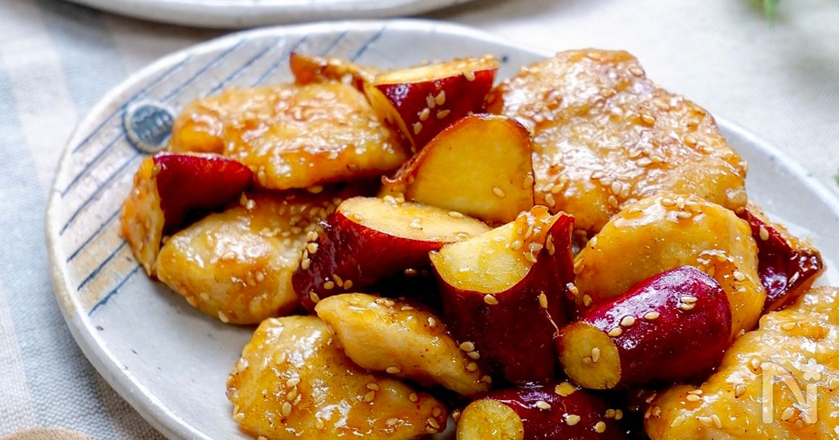 さつまいもと鶏むね肉の甘酢炒めクラシル