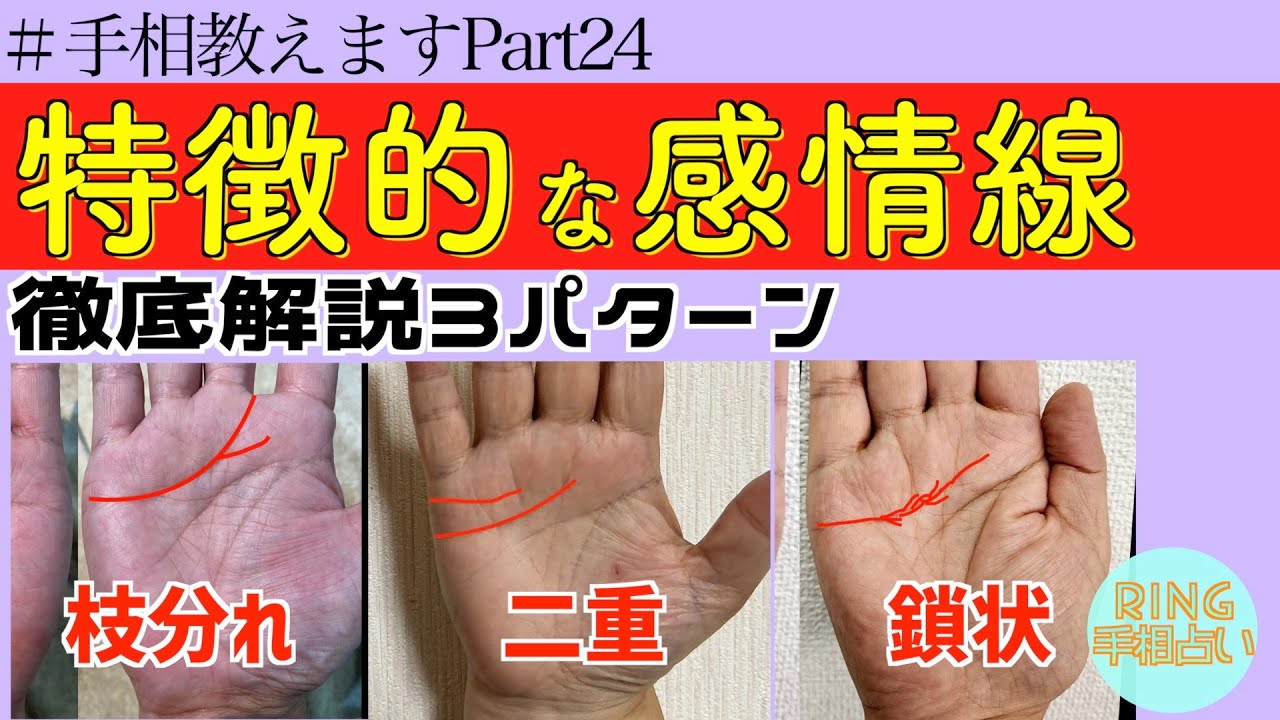 手相占い 感情線⑥ 感情線の先端による判断