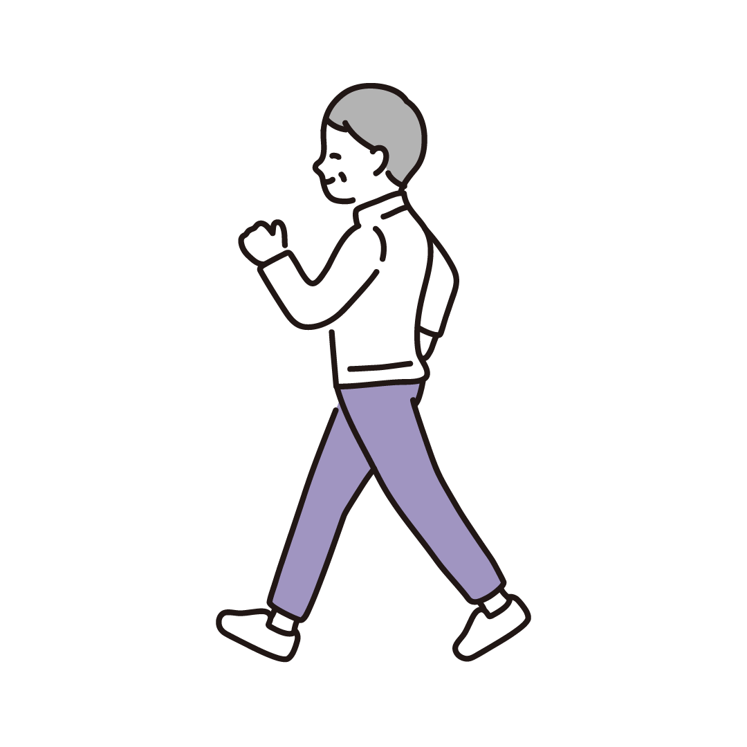 ウォーキングをする女性：イラスト無料