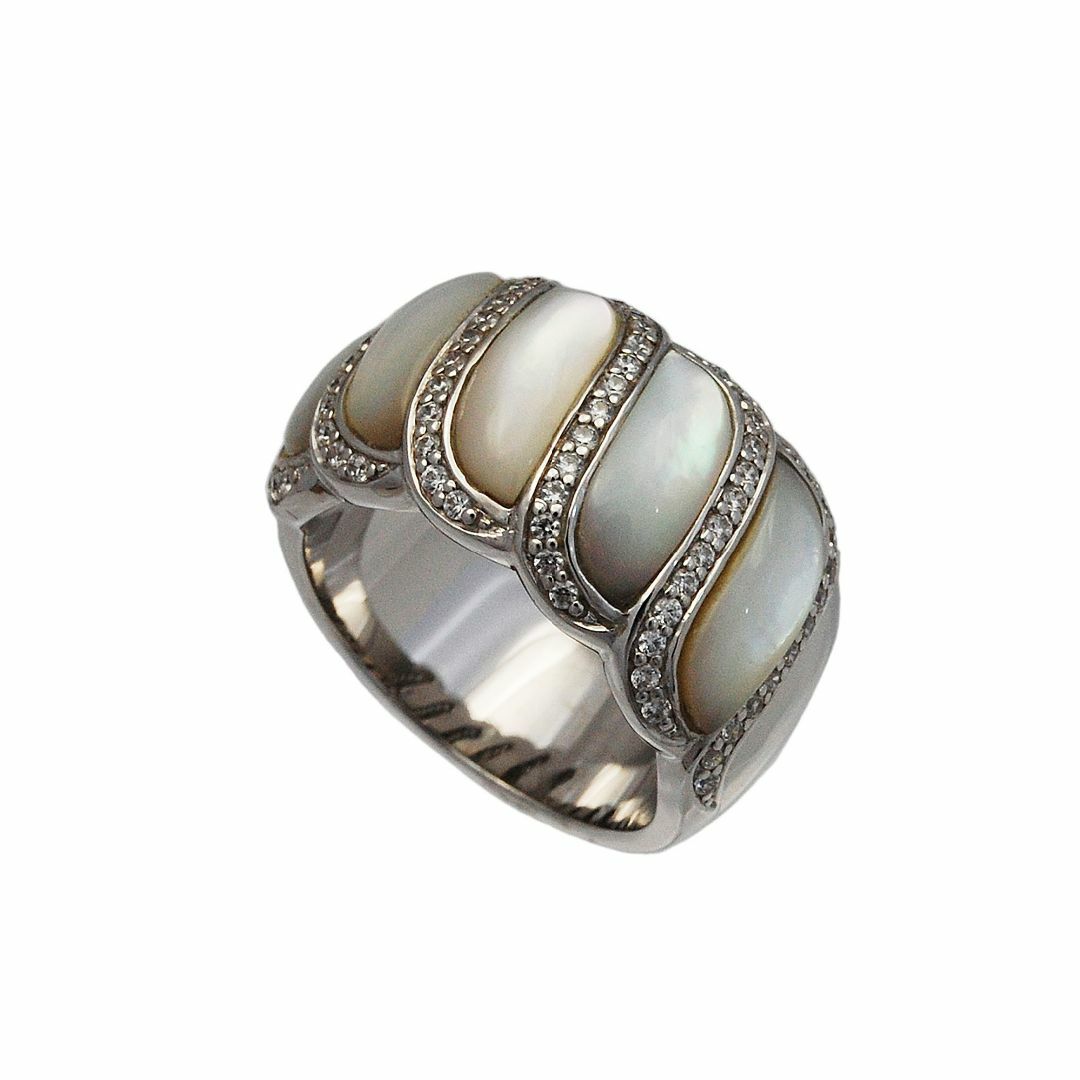 ブルーマザーオブパールブラウンレザーバンド腕時計Harborゴールド