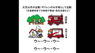 今回は、消防車のサイレンの音について紹介します。, 皆さん、消防車のサイレンの音、2パターンあるのをご存知ですか？,火災出動時はサイレン及び鐘の併用「ウー・カン・カン」, 火災以外の出動は「ウー」です。,宗像地区にお住まいの方はこれで区別がつきます。「ウー・カン・カン」が近くで聞こえたら火災があっていますのでご注意を 。, 問い合わせ先, 警防課,℡0940-36-2481