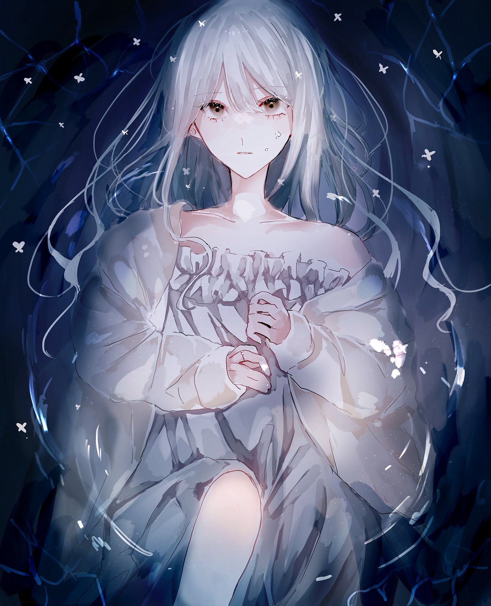 白髪の女の子 表情差分6種- 鍋焼きうどん - BOOTH