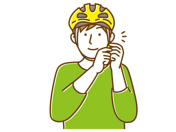 スタイリッシュな自転車用ヘルメットをかぶった人々 セット イラスト素材 のイラスト素材99360420- PIXTA