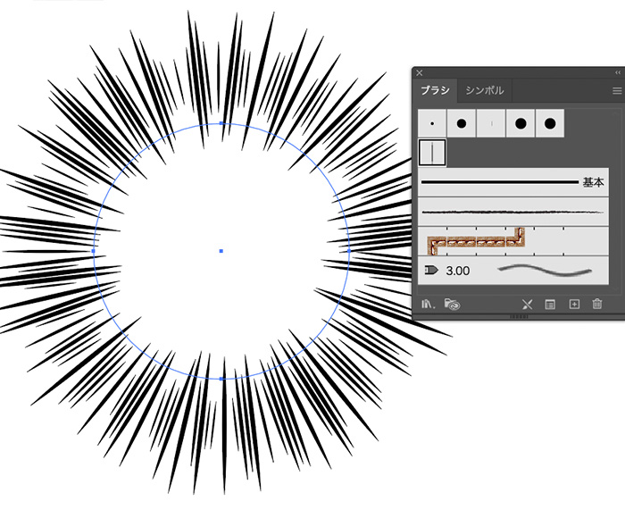 放射状の線、サンバーストをイラレで作る方法イラレチュートリアルイラレクリエイト