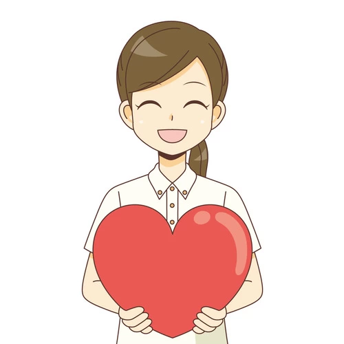 ゆるくて可愛い女性の介護士の無料 フリー イラストかわいい手描きの無料素材「てがきっず」保育園・小学校・介護施設にぴったりのフリー素材イラスト