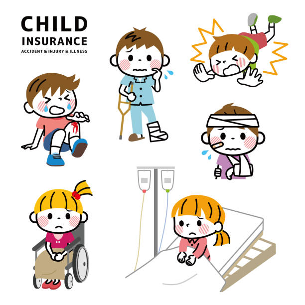 指を怪我した女の子 - フリー素材集「イラストのっく」