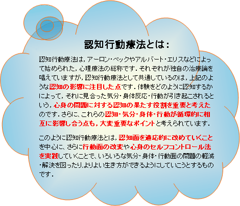 認知行動療法について心理士が解説しました。名古屋市瑞穂区新瑞橋の心療内科・精神科 みずほクリニック