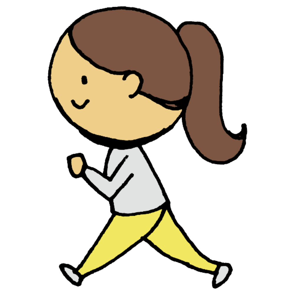 ウォーキングをするおばあちゃんのイラスト無料のフリー素材 イラストエイト