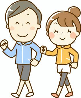 ウォーキングをする女の子無料イラスト素材素材ラボ