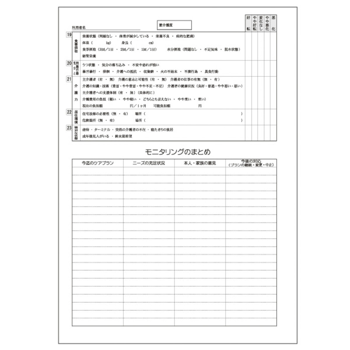 総数10000事例 ケアマネ書類 記入例・文例集立てよケアマネ 記入例・文例・文言フリ