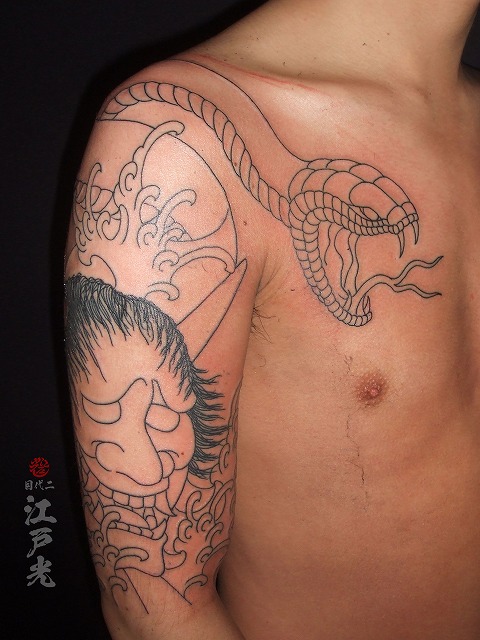 お面・般若・天狗東京 タトゥースタジオ 吉祥寺 Red Bunny Tattoo タトゥーデザイン・タトゥー画像