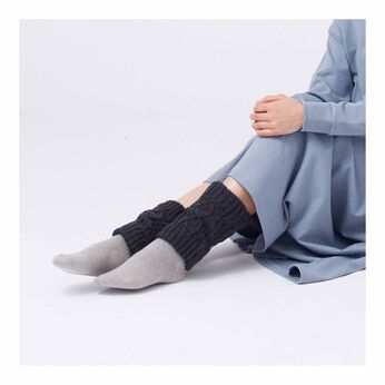 極暖足が出せるロングカバー ストッパー付 防寒 冷え性 ソックス 靴下 レッグウォーマー 毛布 足先 暖かい 室内用 睡眠 冷え取り靴下 ブラウングレー 茶色 あったか あたたかい 足 脚 もこもこ グッズ あったかグッズ グッズ アイテム 冬 エアコン 足元 寒いあったか