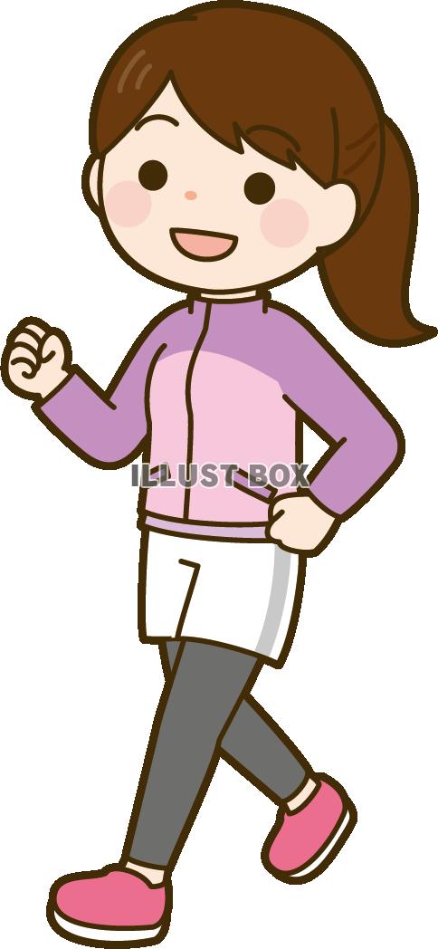 歩いている人 女 のイラスト商用可・フリーイラスト素材集ちょうどいいイラスト