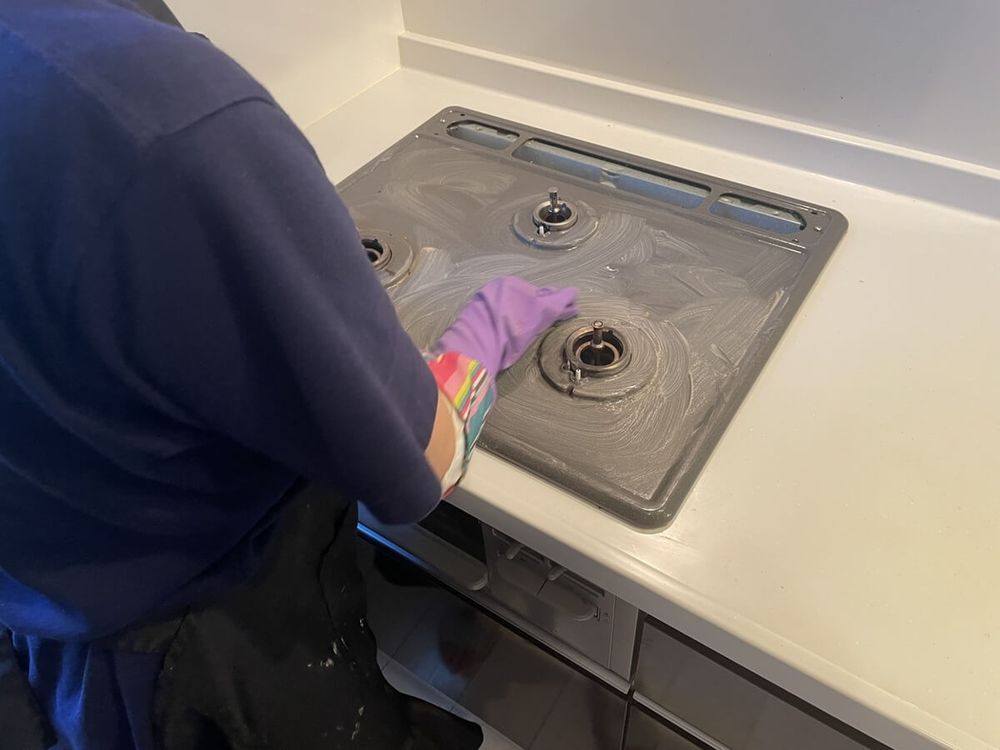 ギトギトのガスコンロをピカピカに掃除してみました！エコファーム福畑