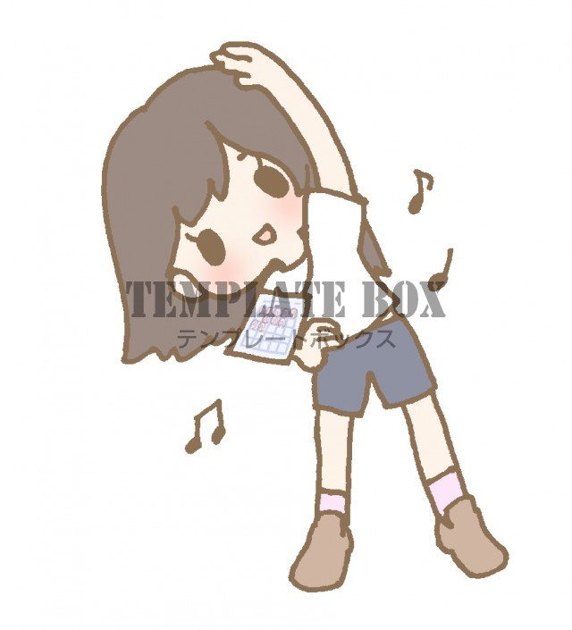 イラストポップ 学校のイラスト運動会No08ラジオ体操する男の子の無料素材