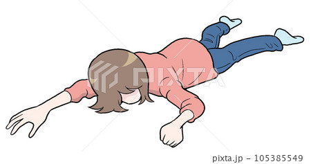 横に倒れるイラスト無料イラスト・フリー素材なら「イラストAC」