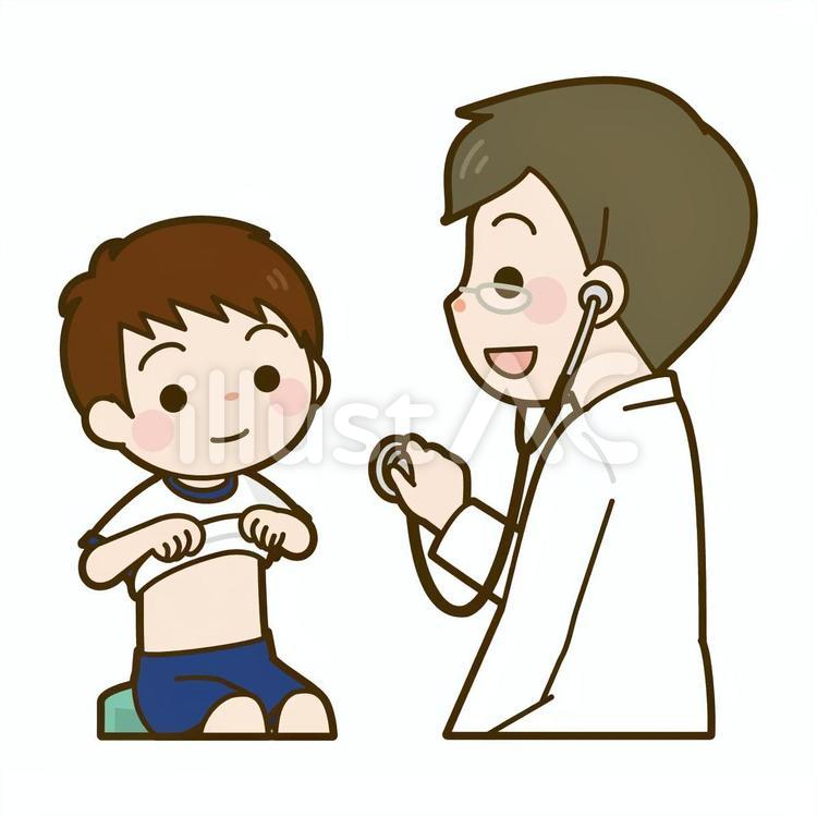 内科検診イラストなら、小学校・幼稚園向け・保育園向けのかわいい無料イラストお試しフリー素材 カット がいっぱいの安心サイトへどうぞ