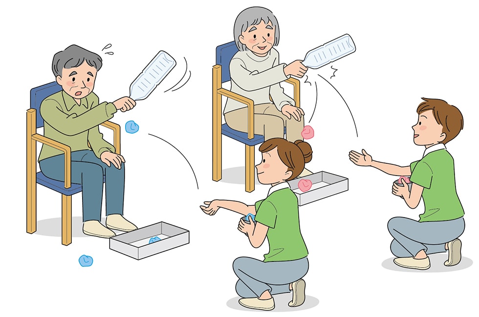 うちわを使った高齢者 在宅介護・デイサービス・老人ホーム 室内簡単レクリエーション・ゲーム一覧