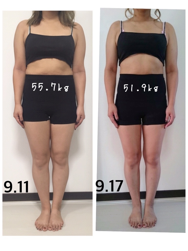 こんばんは！ . 今日は前回載せた2週間でのお腹痩せに、どのくらいから変化がありましたか？とご質問を頂いたので写真に撮っていたものをまとめてみました☺️✨. 1週間目は朝晩の60秒のプランク2回のみで少し下っ腹が減ったかな？というイメージです！ . 1週間目過ぎた