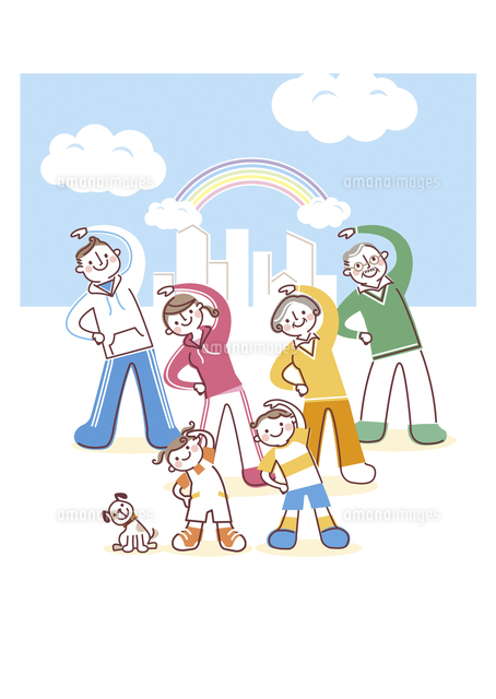 無料イラスト健康の為に体を動かす老夫婦パブリックドメインQ：著作権フリー画像素材集