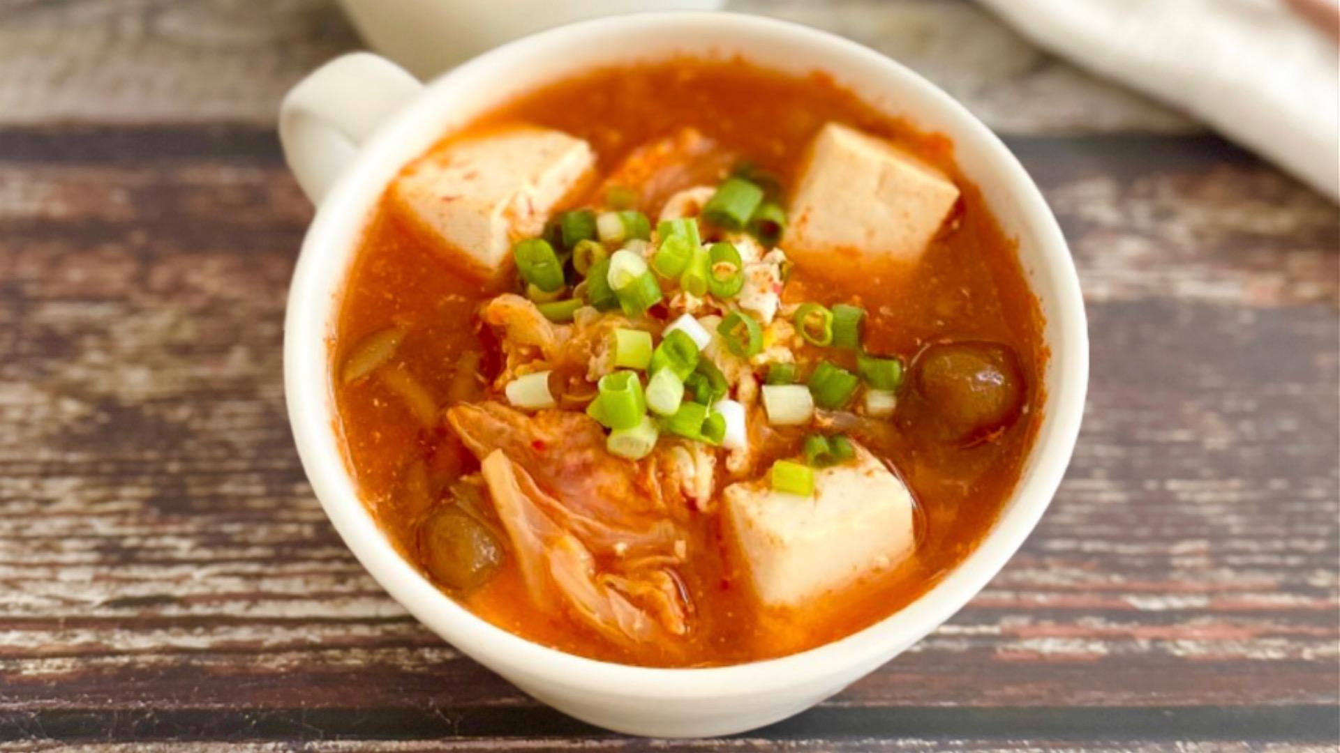 豆腐キムチ豆乳スープ レンジTikTok