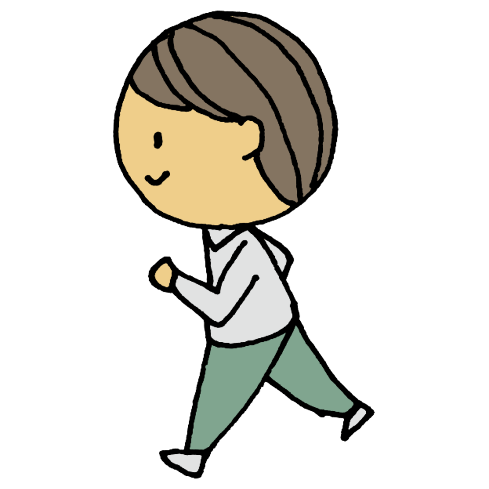 ウォーキングするクマとリスの無料 フリー イラストかわいい手描きの無料素材「てがきっず」保育園・小学校・介護施設にぴったりのフリー素材イラスト