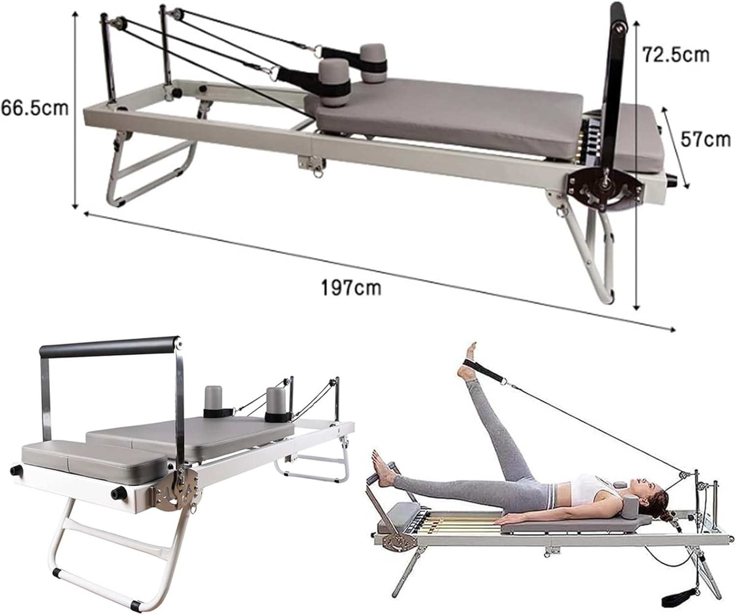 新発売 ピラティスリフォーマーマシン 家庭用 折りたたみ式ピラティス 筋力トレーニング用 F1867