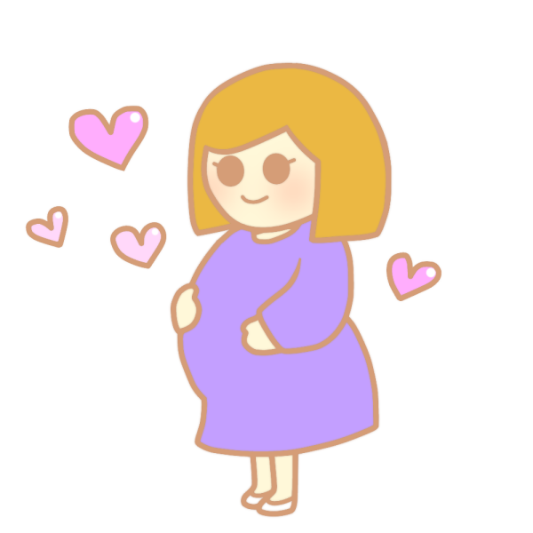 妊婦さんの散歩のイラストイラスト無料・かわいいテンプレート