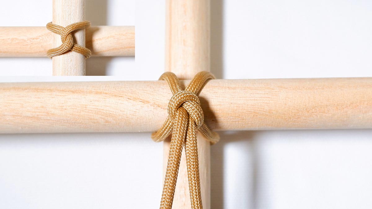 男結び いぼ結び の結び方！ 雪囲い や竹垣・支柱も結束できる超便利なロープワーク