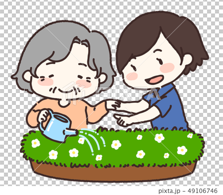 エプロン姿の女性 介護士・栄養士・保育士・主婦 無料イラスト2