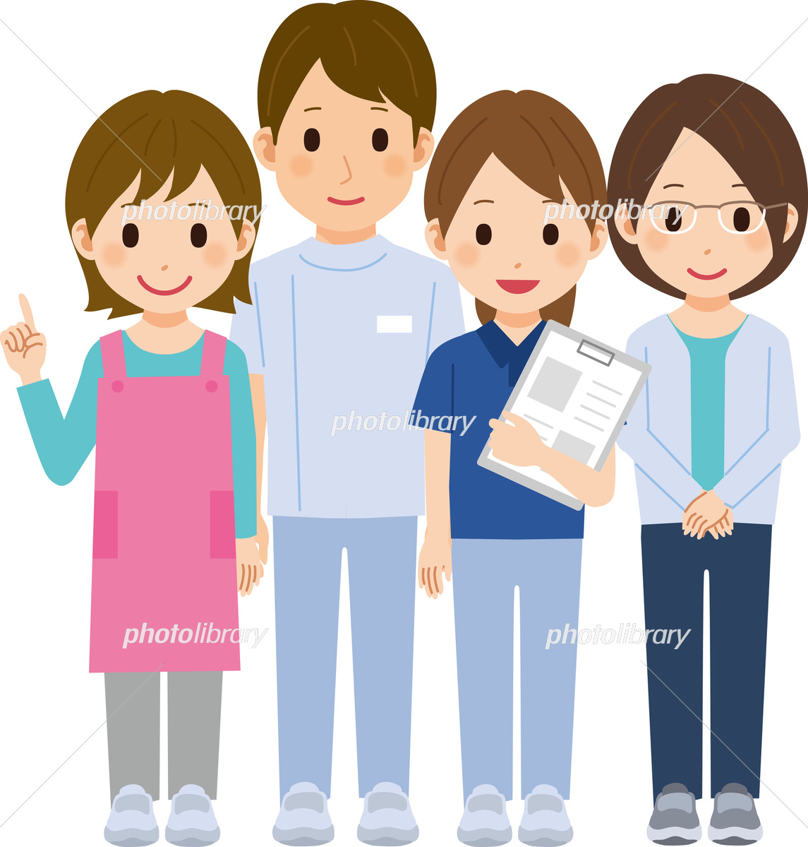 車椅子に乗ったお年寄りと介護士さんのイラストイラスト無料・かわいいテンプレート