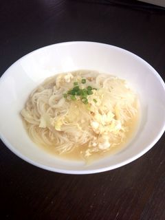 ねぎと生姜のかきたまにゅうめん